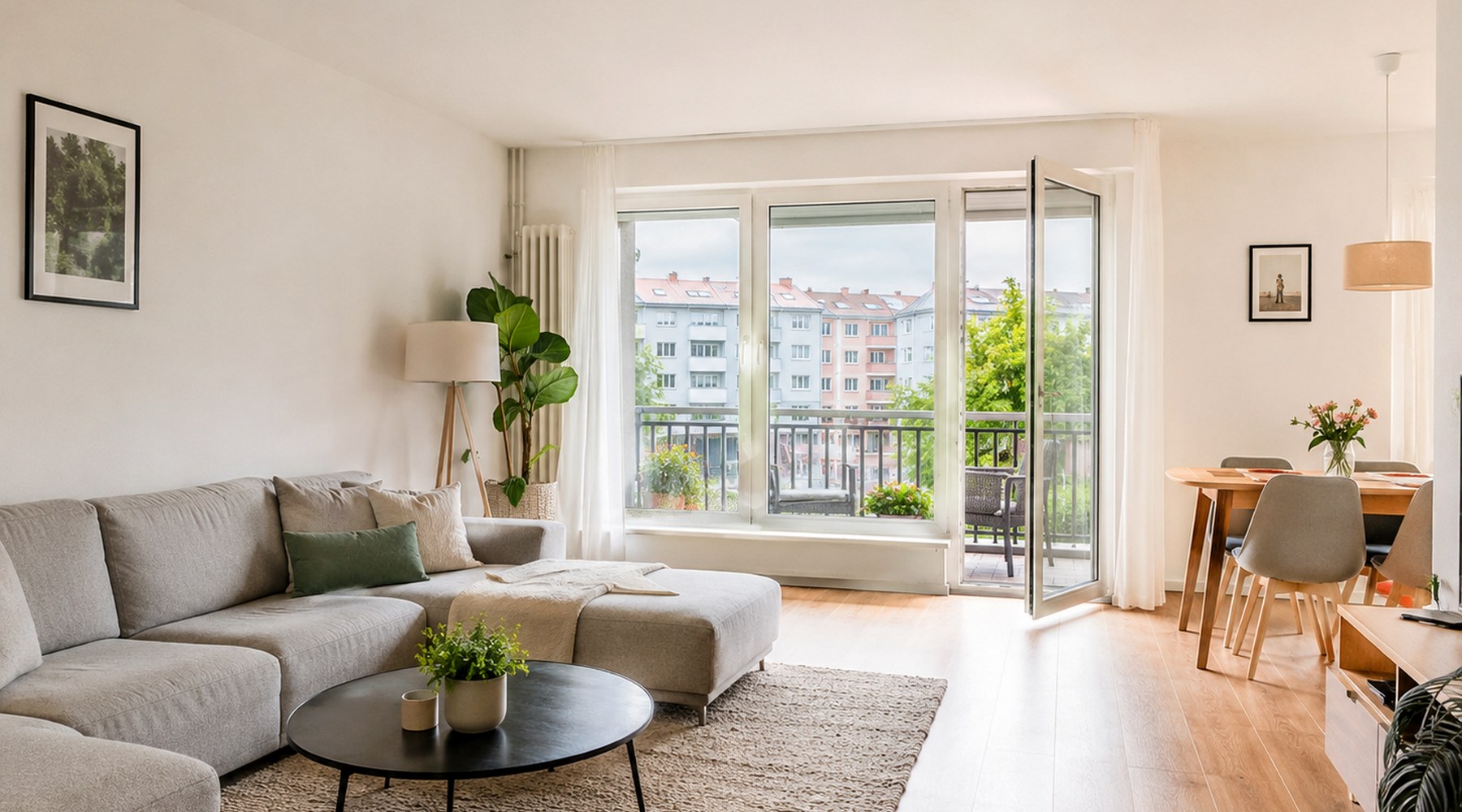 Helles Wohnambiente als Inspiration für die Immobiliensuche
